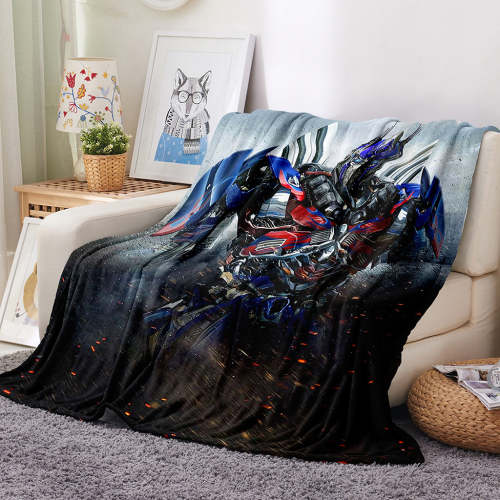 Transformers Pattern Blanket Flannel Throw Room Decoration
