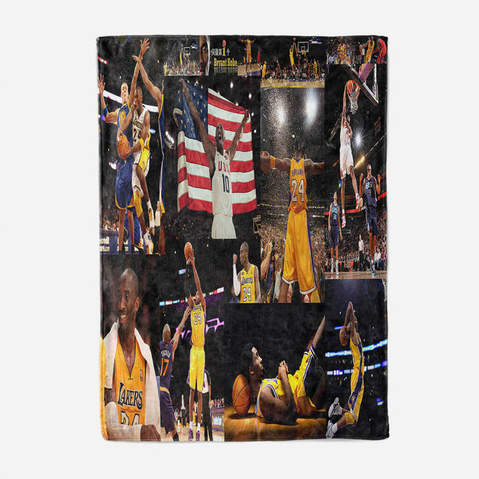 Lakers Jordan Kobe Blanket Flannel Throw Room Decoration