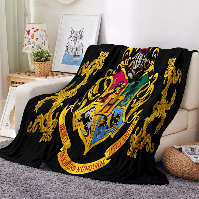 Harry Potter Blanket Pattern Flannel Throw Room Decoration