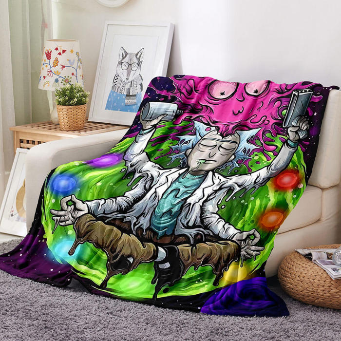 Rick And Morty Blanket Flannel Throw Room Decoration