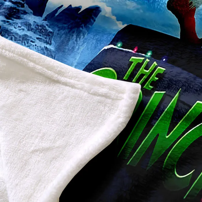 The Grinch Blanket Pattern Flannel Throw Room Decoration