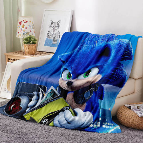 Sonic The Hedgehog Blanket Flannel Throw Room Decoration