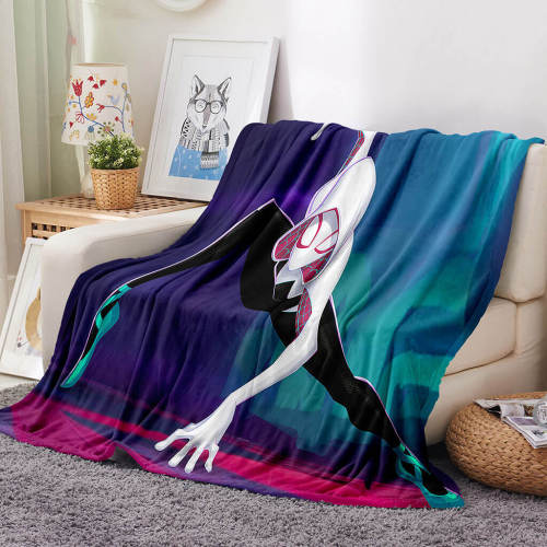 Into The Spider-Verse Gwen Blanket Flannel Throw Room Decoration