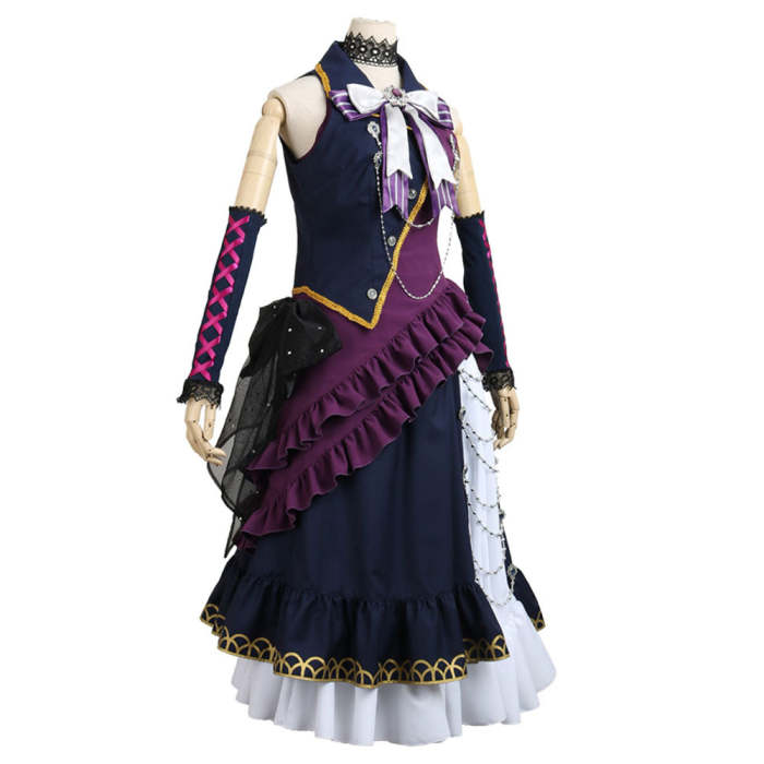 Bang Dream! Roselia Shirokane Rinko Black Shout Cosplay Costume