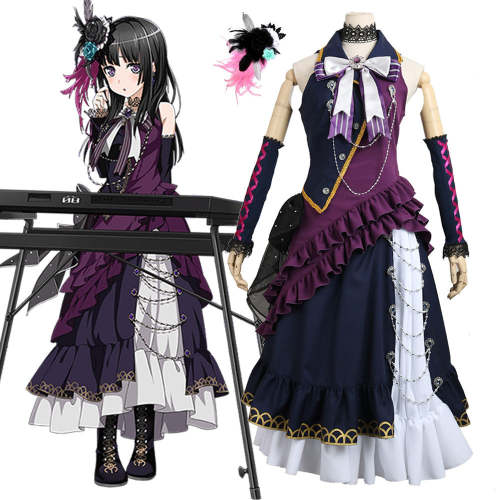 Bang Dream! Roselia Shirokane Rinko Black Shout Cosplay Costume