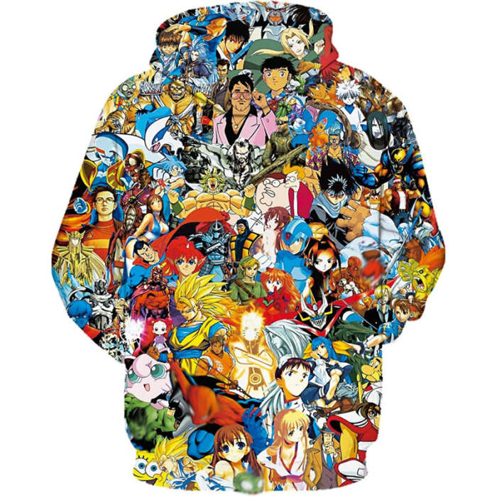 Anime Team Printed Pullover Sweatshirt