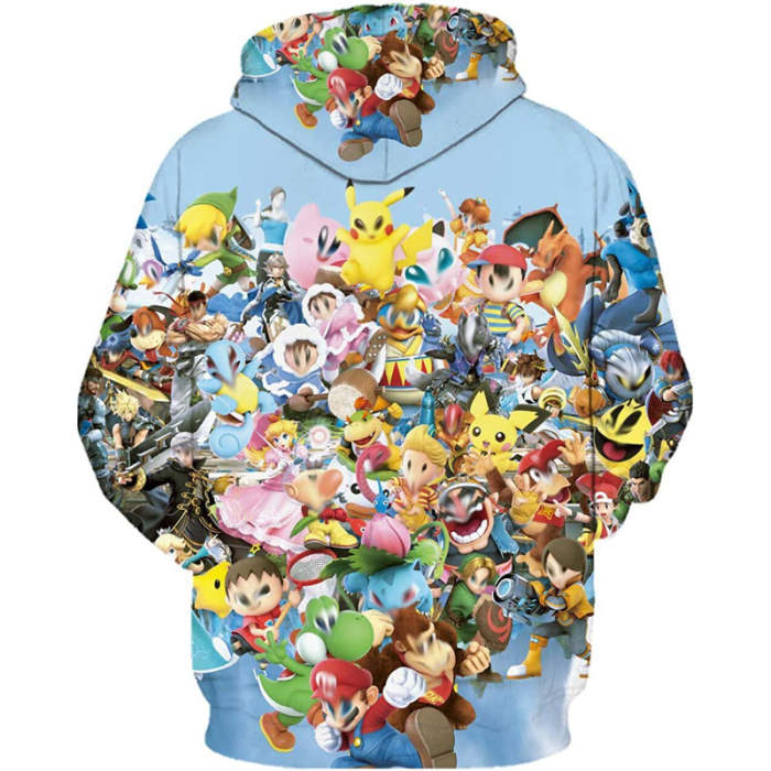Anime Team Printed Pullover Sweatshirt