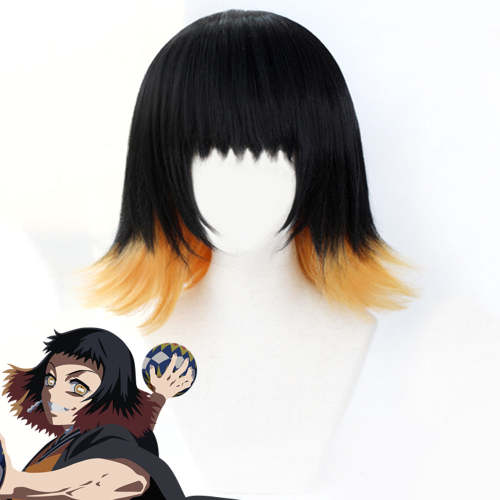 Demon Slayer: Kimetsu No Yaiba Susamaru Black Golden Cosplay Wig