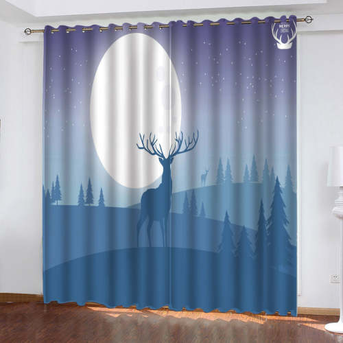 Deer Curtains Pattern Blackout Window Drapes