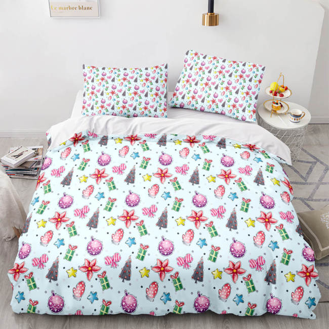 Christmas Bedding Sets Pattern Print Quilt Cover