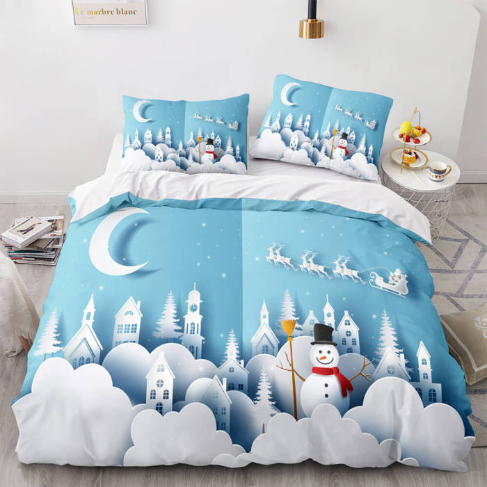 Christmas Bedding Sets Pattern Print Quilt Cover