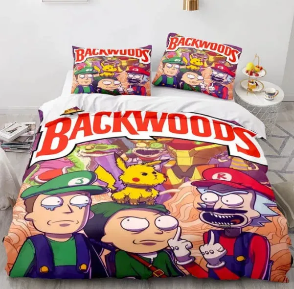 Comedy Rick And Morty Bedding Sets Pattern Quilt Cover Without Filler