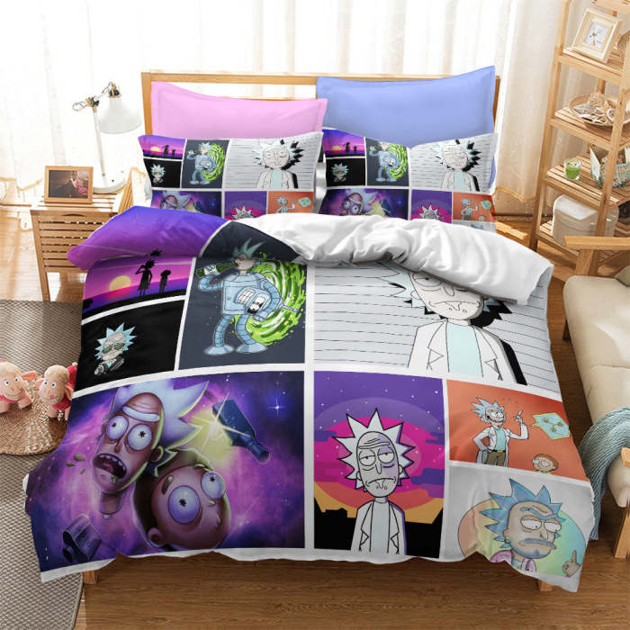 Comedy Rick And Morty Bedding Sets Pattern Quilt Cover Without Filler