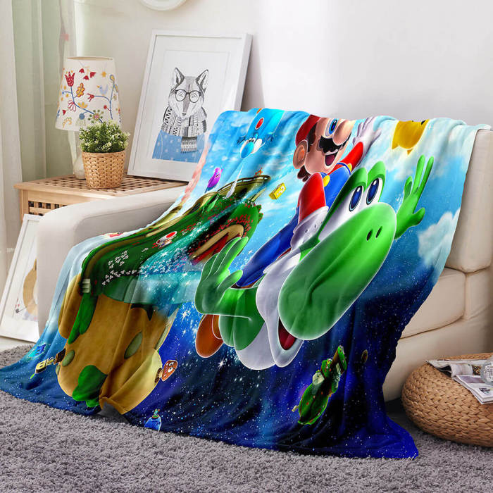 Game Super Mario Blanket Flannel Throw Room Decoration