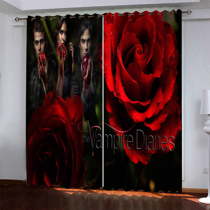 Twilight The Vampire Diaries Pattern Curtains Blackout Window Drapes