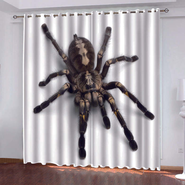 Spider Pattern Curtains Blackout Window Drapes Decoration