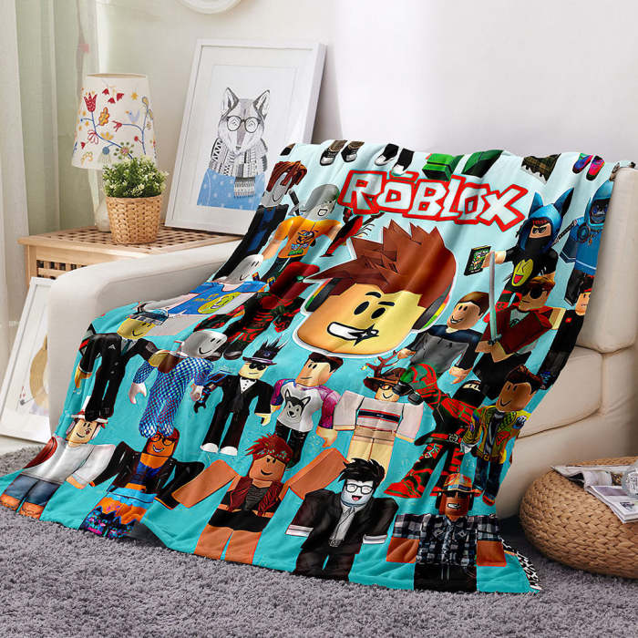 Roblox Pattern Blanket Flannel Throw Room Decoration