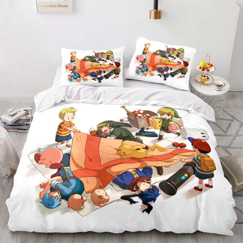 Pokémon Pattern Pikachu Bedding Set Quilt Cover