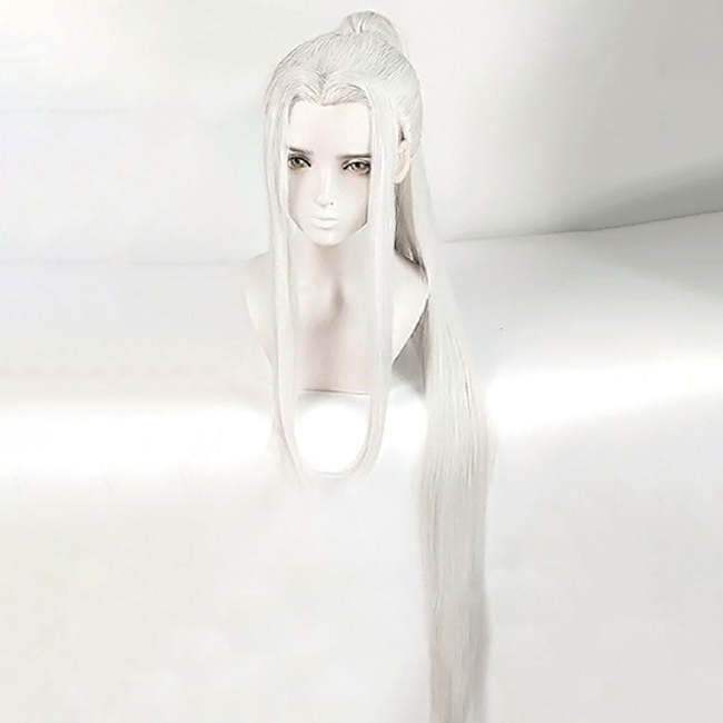 Demon Slayer: Kimetsu No Yaiba Tengen Uzui Female Silver White Cosplay Wig