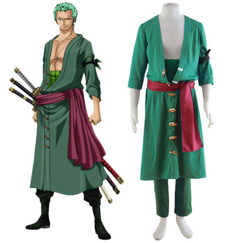 One Piece Roronoa Zoro Green Cosplay Costume