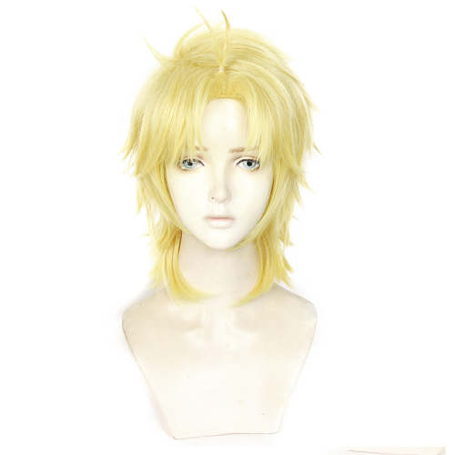 Jojo'S Bizarre Adventure: Phantom Blood Teenager Dio Brando Light Golden Cosplay Wig