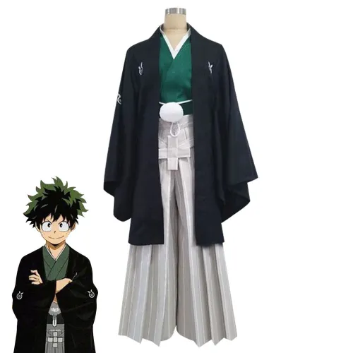 My Hero Academia Boku No Hero Akademia Izuku Midoriya Deku Happy  Year Kimono Cosplay Costume