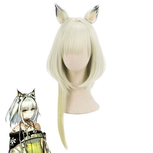 Arknights Kal'Tsit Green White Cosplay Wig - Wig + Ears