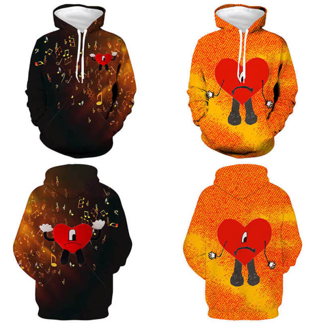 Un Verano Sin Ti Heart Hoodie Song Unisex Adult 3D Print Sweatshirt Pullover