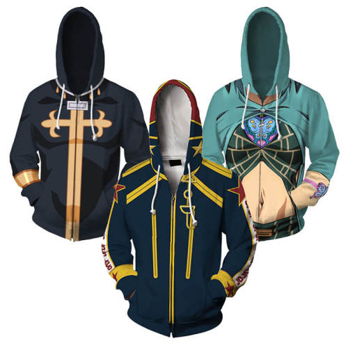 Jojo'S Bizarre Adventure Cosplay Unisex Adult 3D Print Zip Up Sweatshirt Jacket