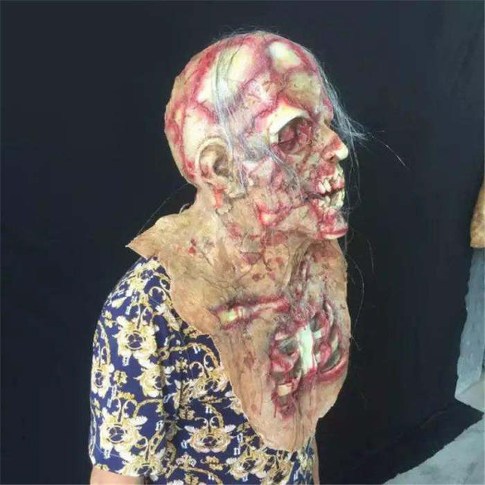 Halloween Adult Mask Zombie Mask Latex Bloody Scary Extremely Disgusting Full Face Mask Costume Party Cosplay Prop