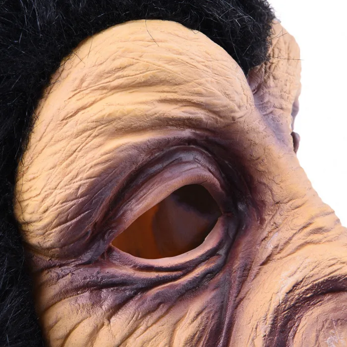 Funny  Monkey Head Latex Mask Full Face Adult Mask Halloween Deluxe Chimp Mask