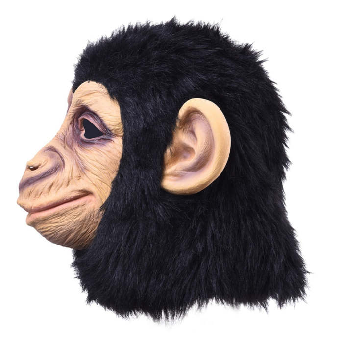Funny  Monkey Head Latex Mask Full Face Adult Mask Halloween Deluxe Chimp Mask