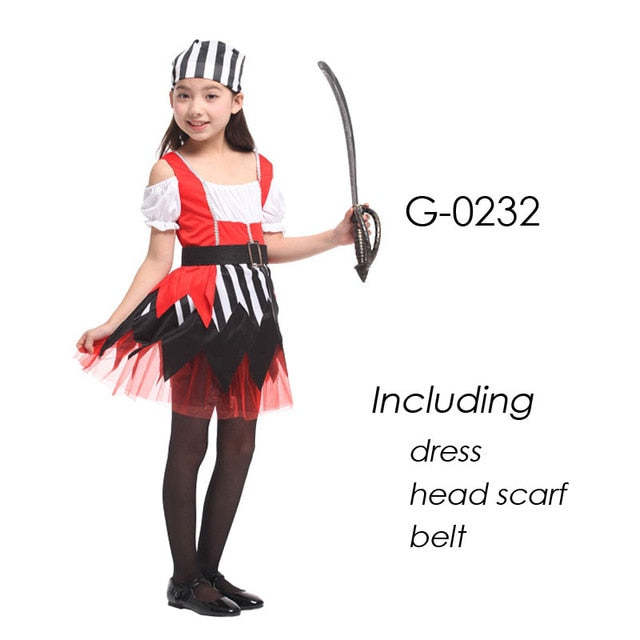 Halloween Carnival Party Costume For Girl Girls Kids Children Pirate Costumes Fantasia Infantil Cosplay Clothing