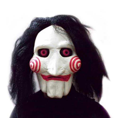 Movie Saw Chainsaw Massacre Jigsaw Puppet Masks Latex Creepy Halloween Saw Movie Billy Mask