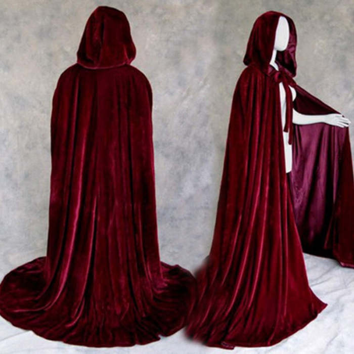 Unisex Mantle Hooded Cloak Coat Wicca Robe Medieval Cape Shawl Halloween Cosplay Party Witch Wizard Costumes