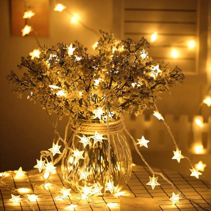 5M Led Copper Wire String Lights Romantic Wedding Fairy Light Decoration Aa Battery