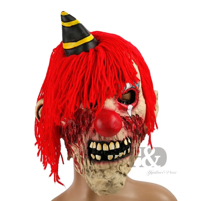 Scary Latex Horror Clown Mask Halloween Adult Costume Party Costumes Cosplay Mask  Accessory
