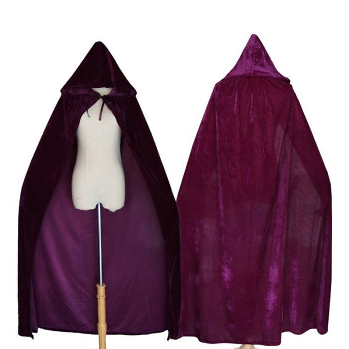 Unisex Mantle Hooded Cloak Coat Wicca Robe Medieval Cape Shawl Halloween Cosplay Party Witch Wizard Costumes