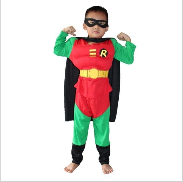 Kids Halloween Costume Captain American Spiderman Batman Superman Robin The Hulk The Flash Muscle Avengers Cosplay Costume