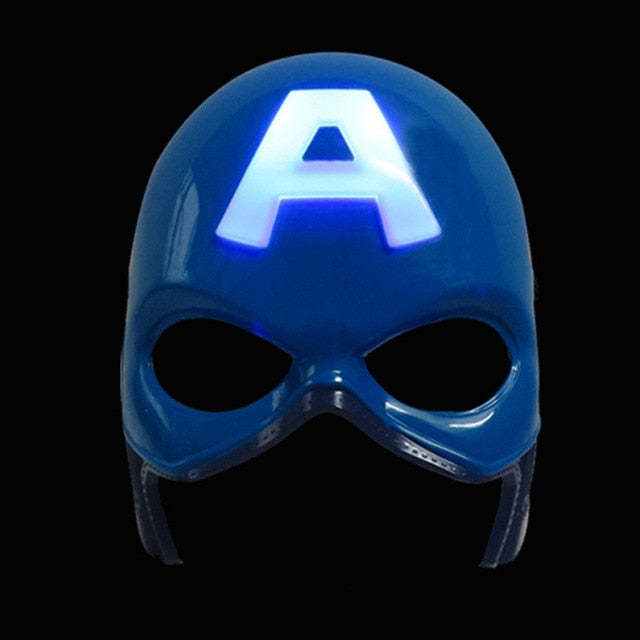 Led Mask Super Hero Hulk/American Captain/Iron Man/Spiderman/Batman Crazy Rubber Party Halloween Costume Mask Children &Adult