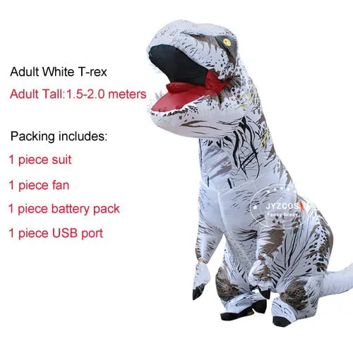 T-Rex Costumes Dinosaur Fancy Dress Adult Kid Men Women Blowup Halloween Jurassic World T Rex Cosplay Outfits
