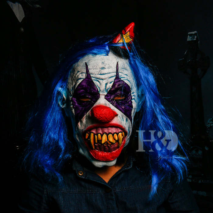 Scary Latex Horror Clown Mask Halloween Adult Costume Party Costumes Cosplay Mask  Accessory