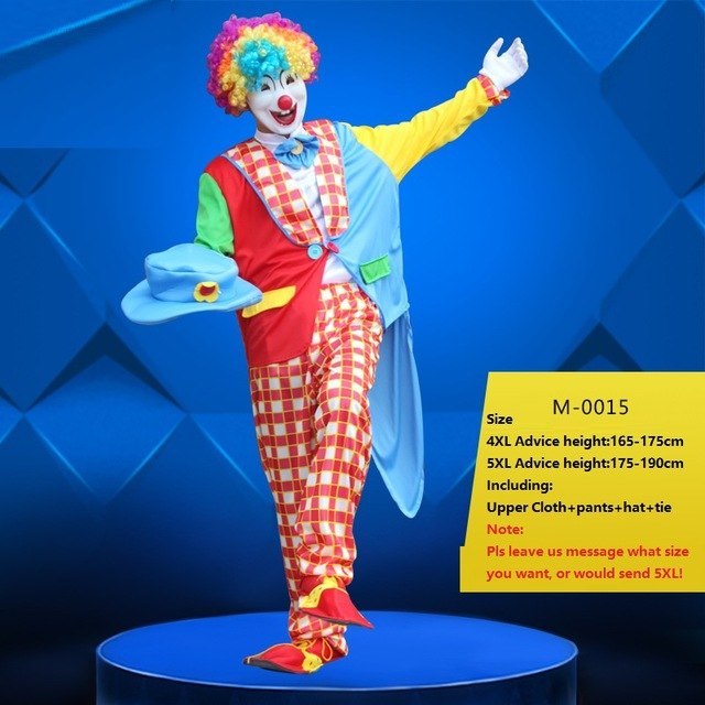 Holiday Variety Funny Clown Costumes Christmas Adult Woman Man Joker Costume Cosplay Party Dress Up Clown Clothes Suit Costume