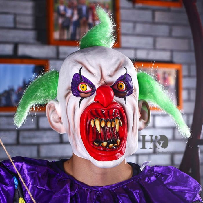 Scary Latex Horror Clown Mask Halloween Adult Costume Party Costumes Cosplay Mask  Accessory