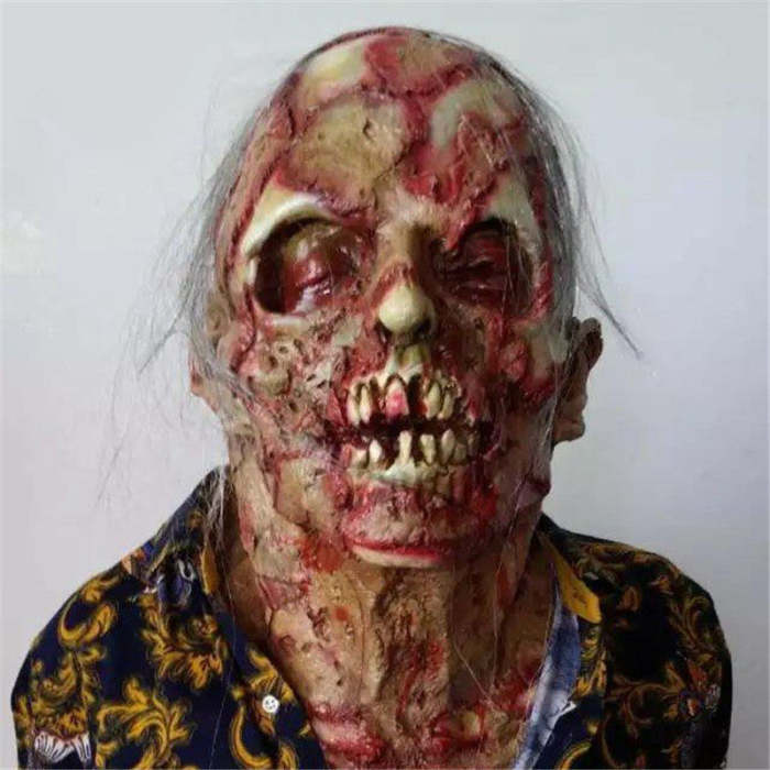 Halloween Adult Mask Zombie Mask Latex Bloody Scary Extremely Disgusting Full Face Mask Costume Party Cosplay Prop