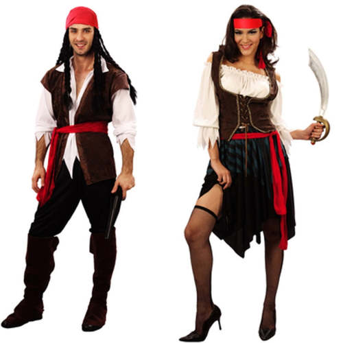 Captain Pirates Caribbean Jack Sparrow Pirate Fantasia Adult Cosplay Fancy Dress Carnival Halloween Cosplay Costume Women Men