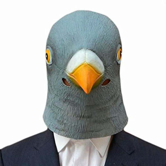 Creepy Pigeon Head Mask 3D Latex Prop Animal Cosplay Costume Party Halloween