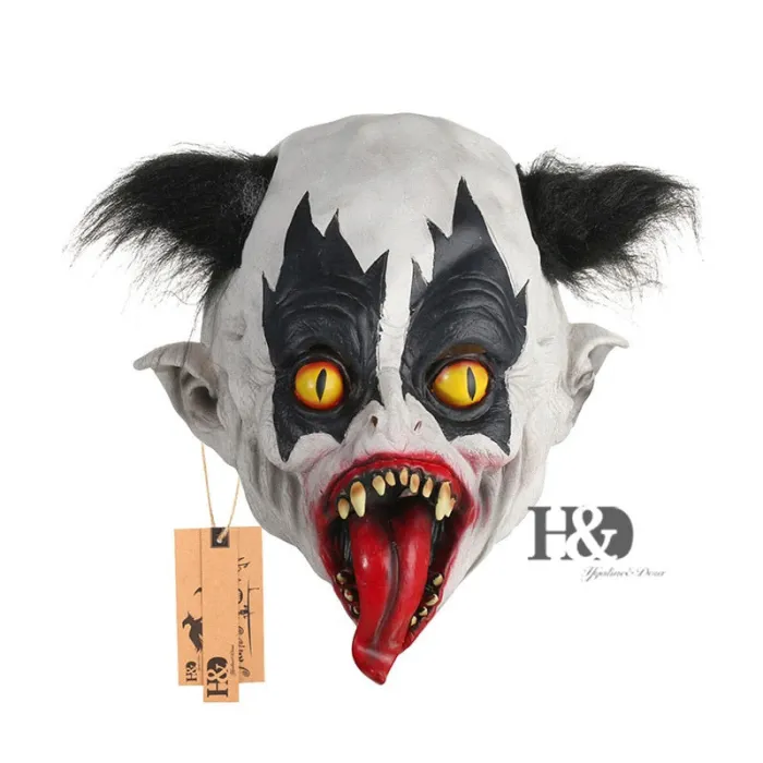 Scary Latex Horror Clown Mask Halloween Adult Costume Party Costumes Cosplay Mask  Accessory