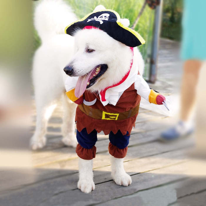 Pet Clothes Cosplay Pirate Dogs Cat Halloween Cute Costume Clothing Comfort