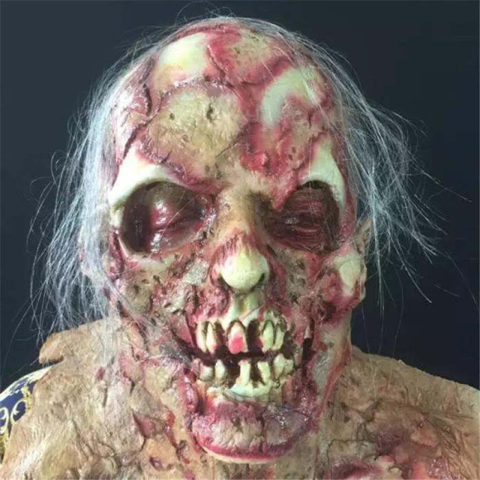 Halloween Adult Mask Zombie Mask Latex Bloody Scary Extremely Disgusting Full Face Mask Costume Party Cosplay Prop